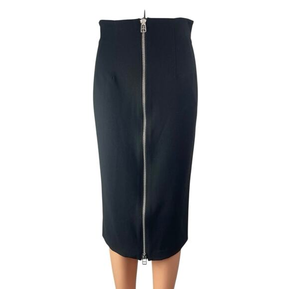 NEW Veronica Beard Erin Women's Black Zip Up Front Midi Straight Pemcl Skirt 6 - Picture 1 of 9